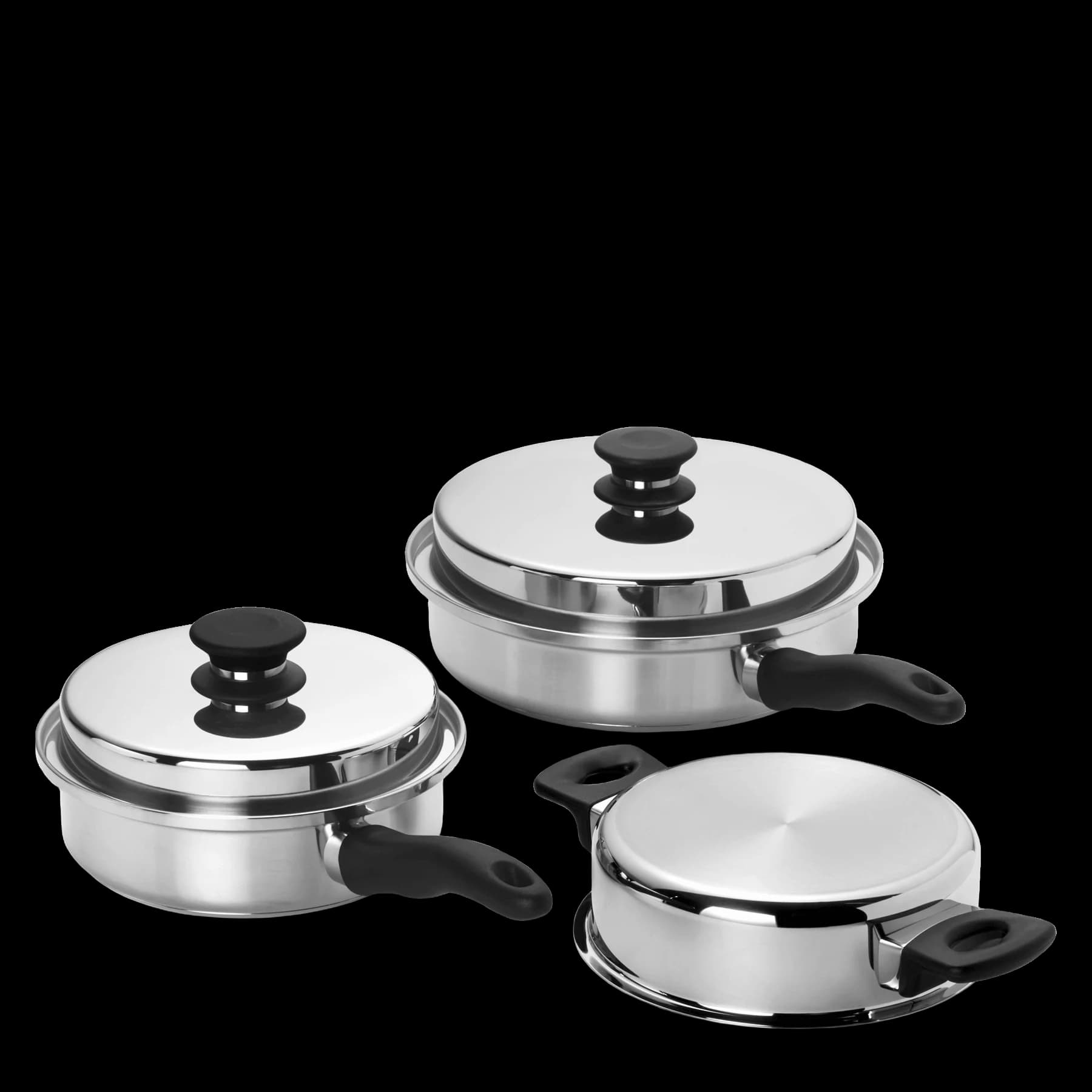Conjunto de 2 sartenes con tapa y tapa abovedada iCook™