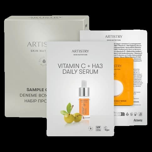 Caja con Tarjetas de Muestra del Suero Diario Vitamina C+HA3 Artistry Skin Nutrition™